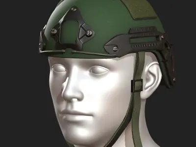 Helmet military combat fantasy futuristic  Low-poly 3D model get