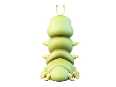 Cartoon Caterpillar Character 3D model