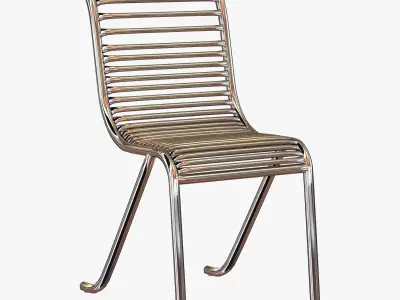 Michel Dufet Metal dining Chair 3D model