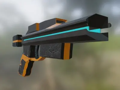 Sci-Fi Gun Low-poly model Low-poly 3D model