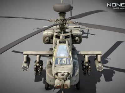 Boeing AH-64D Apache Longbow Attack Helicopter with Cockpit 3D model