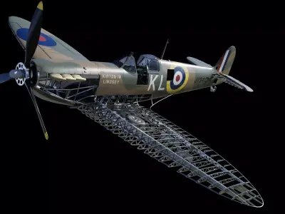World War 2 Mark 1 Supermarine Spitfire 3D model