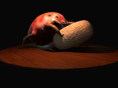 Worker Insect guarding an egg Low-poly 3D model