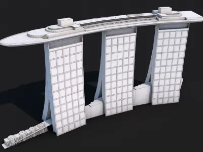 Marina Bay Sands Singapore Low-poly 3D model