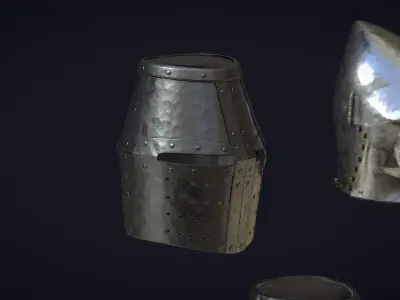 Medieval Helmets - Authentic Collection Low-poly 3D model