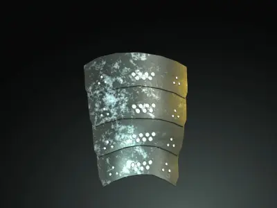 Japan Samurai Upper Arms Armors Low-poly 3D model