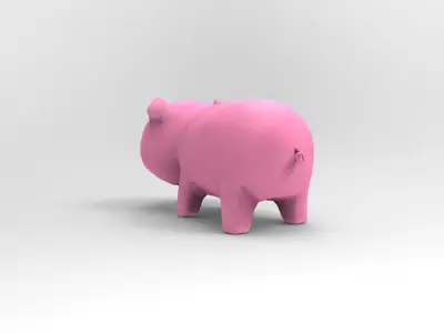 Pig - cartoon style Low-poly 3D model