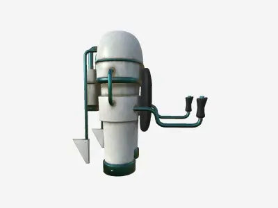 Jetpack C06 White Dirt - SciFi Character Design Low-poly 3D model