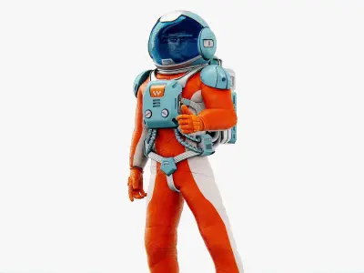 MARS COLONY ASTRONAUT V-2  RIGGED 3D model