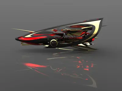 The future spacecraft 3D model