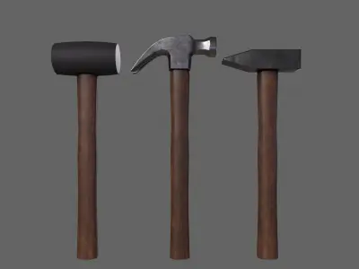 PBR Hammer Low-poly 3D model