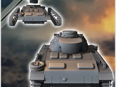 Panzer III Ausf L - miniatures tabletop scenery 3D print model