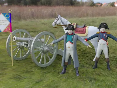 Napoleone napoleon in uniform Low-poly 3D model