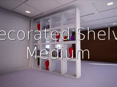Decorated Shelve Medium SHC Quick Office LM Low-poly 3D model