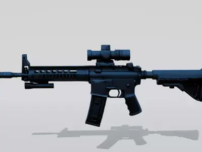 Realistic Tactical Assault Rifle 3D Model Game Ready Gun 3D model