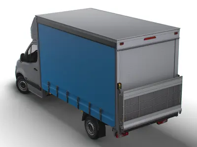 Freightliner Sprinter Luton Curtainsider Tail Lift 2023 3D model