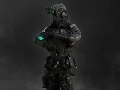 Modern Police Soldier Low-poly 3D model