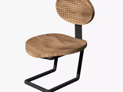 Fancy 3d Wooden chair as Furniture and interior modeling Free low-poly 3D model
