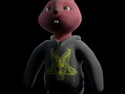 Fat Bunny Low-poly 3D model