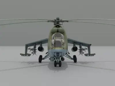 Mil Mi-24V Hind Low-poly 3D model