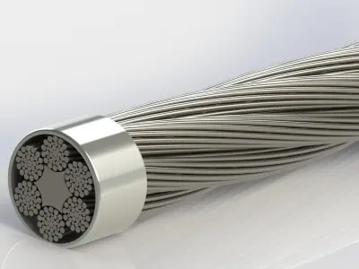 Steel rope sample GOST 7668 3D model