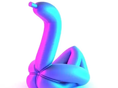 Glam Swan Balloon Decoration Props Second Life toy 3D print model