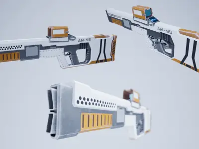 SciFi Guns Pack Low-poly 3D model