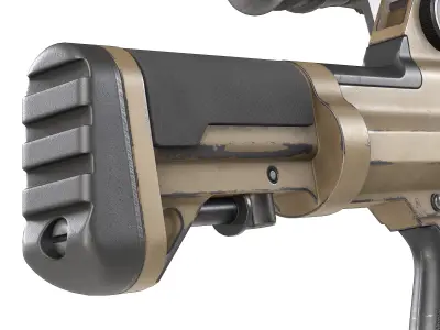 PBR Chinese QLB-06 Grenade Launcher Low-poly 3D model