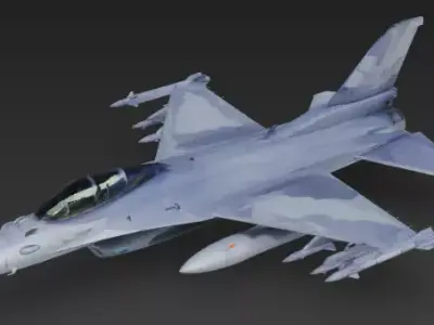 Fighter Jet with high resolution Textures 3D model 3D model