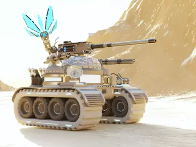 Sci-fi Robot Tank Hard-Surface 3D model