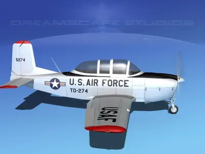 Beechcraft T-34 Mentor V09 USAF 3D model
