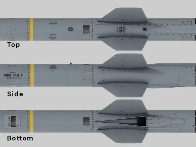 AGM-84-D Harpoon Missile Low-poly 3D model