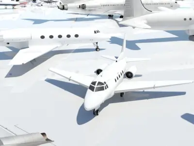 Rockwell Sabreliner 65 static low poly Low-poly 3D model