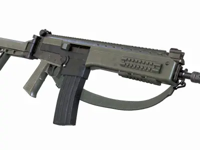 IA2 Assault Rifle with foregrip and rifle sling Low-poly 3D model