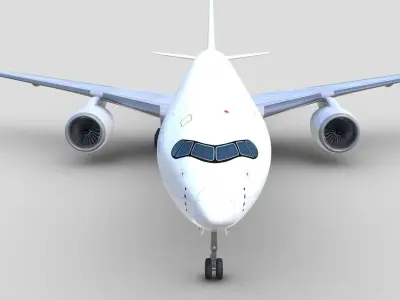 Airbus A350-1000 XWB No LIVERY Low-poly 3D model