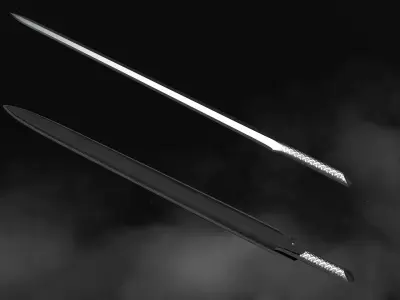 Sword and Scabbard Low-poly 3D model