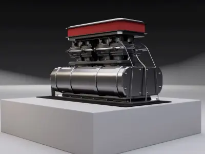 Supercharger type E Low-poly 3D model