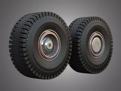 Mining Truck Wheels and Tires 3D model