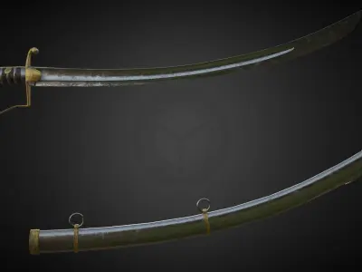 Hussar sabre Low-poly 3D model