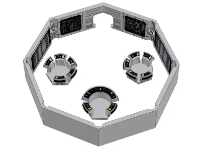 Prison Control Room Diorama in Narkina 5 3D print model