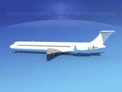 McDonnell Douglas MD83 Unmarked 2 3D model