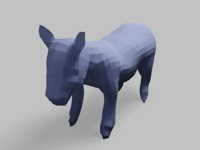 Geometric Donkey Low-poly 3D model