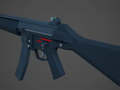 Stylized Mp5A2 SMG Low Poly Mobile Ready Low-poly 3D model