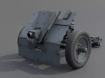 75mm Light Infantry Gun 18 Low-poly 3D model