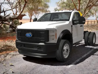 Crew Cab 2023 Ford Super Duty F-550 Lariat Bare Chassis White 3D model