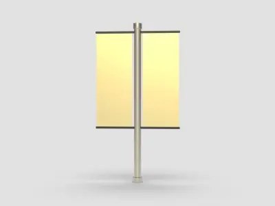 Style advertisement close to a urban street in city 3D model