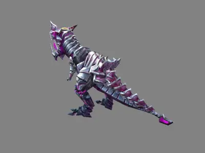 Cartoon robot tyrannosaurus Low-poly 3D model