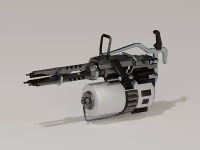 Free low-poly futuristic minigun Free low-poly 3D model