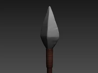 Spear sword with wooden handle 3D model
