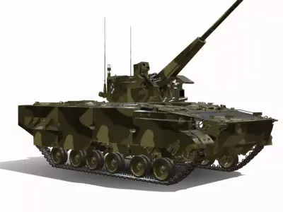 2S38 DERIVATSIYA PVO RUSSO Low-poly 3D model